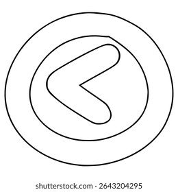back button illustration hand drawn outline vector