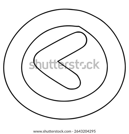 back button illustration hand drawn outline vector