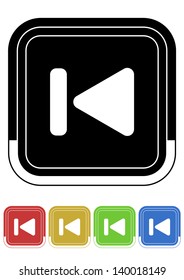 Back button retro colors square