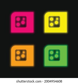 Cámara trasera cuatro colores de neonato glotona icono vectorial