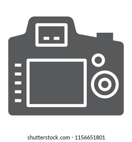 Back camera glyph icon, electronic and device, digital photo camera sign, vector graphics, a solid pattern on a white background, eps 10.