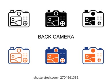 Back Camera Icon Multi Style Vector Illustration