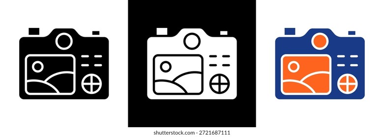 Conjunto de iconos de cámara trasera Ilustración vectorial de glifos