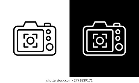 Back Camera White Icon Set Design