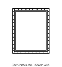 Back of Canvas Outline Icon Illustration on White Background