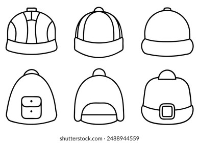 Back cap line art minimalist headgear depiction