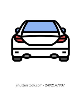Vector de icono de auto de coche trasero. signo de auto de coche trasero. ilustración de símbolo aislado