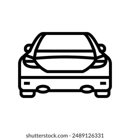 Vector de la línea de auto del coche trasero. signo de auto del coche trasero.
