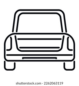Vector de contorno del icono del maletero del vehículo trasero. Puerta del vehículo. Automático lateral