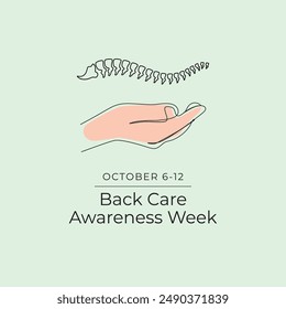 Back Care Awareness Week vector design template good for celebration usage. Back Care Awareness design. Continuous line drawing. eps 10.