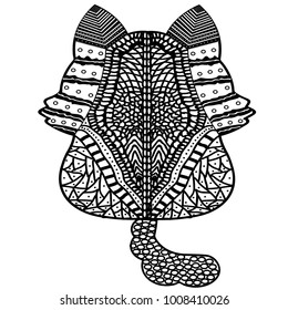 The back of the cat is made up of geometric shapes. vector illustration.