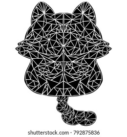 The back of the cat is made up of geometric shapes