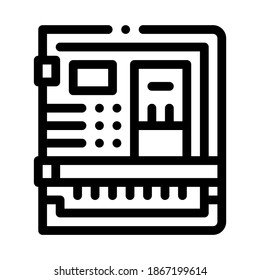 back of computer system with ports black icon vector. back of computer system with ports sign. isolated symbol illustration