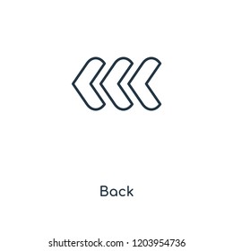 Back concept line icon. Linear Back concept outline symbol design. This simple element illustration can be used for web and mobile UI/UX.