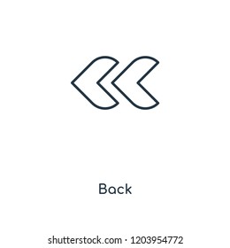 Back concept line icon. Linear Back concept outline symbol design. This simple element illustration can be used for web and mobile UI/UX.