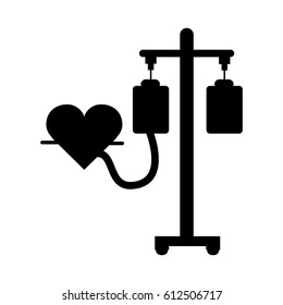 back contour donation transfusion tools with heartbeat symbol