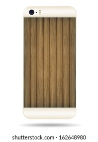 The back cover of the smartphone platinum and wood Afrormosia 