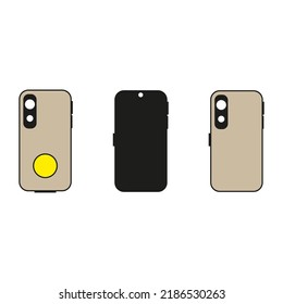 back covers set. Phone cases. Telephone sign. Vector illustration. stock image. 