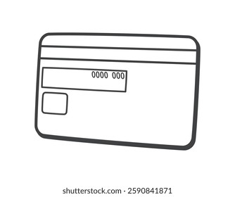 Back of credit card. Cashless payment. Vector illustration.