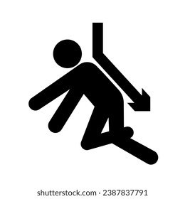 Back Crush Force From Above Black Icon,Vector Illustration, Isolate On White Background Label. EPS10