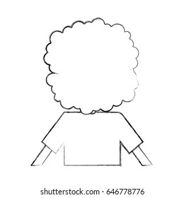 back Curly haired boy character