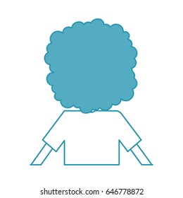 back Curly haired boy character