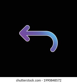 Icono de vector de gradiente azul de flecha curvada trasera