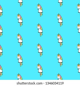 back of Cute Unicorn Sit Seamless Pattern wallpaper vector