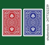 The back design of the playing cards in classic style