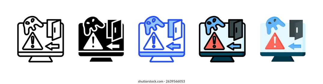 Back Door Icon Collection With Multiple Styles