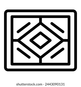 Back door mat icon outline vector. Exit doormat. Mudroom shoes carpet