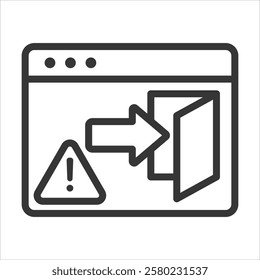 Back Door Outline Icon Vector Illustration
