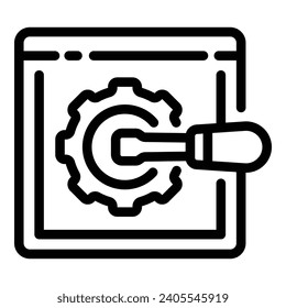 Back end development icon outline vector. Online tech maintenance. Coding technical system