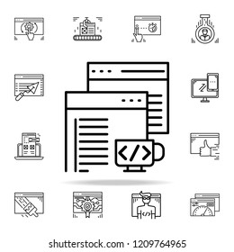back end development icon. Web development icons universal set for web and mobile