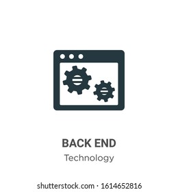 Back end glyph icon vector on white background. Flat vector back end icon symbol sign from modern technology collection for mobile concept and web apps design.