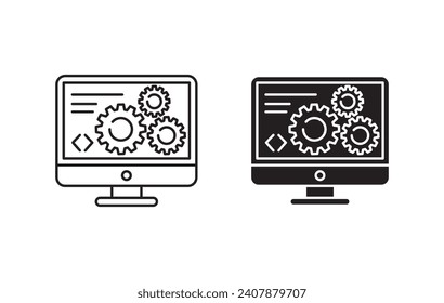 Back end icon set. vector illustration