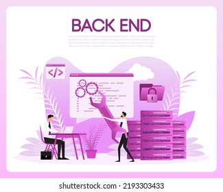 Back end people for concept design. Business concept. Icon vector