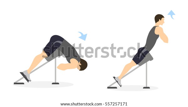 Back Exercise Men On White Background Stock Vector Royalty Free