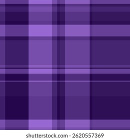 Tecido traseiro tartan check, menswear xadrez vetor de textura. Amostra de fundo padrão sem emenda têxtil na paleta de cores violeta e roxo real.