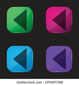 Back Filled Arrow four color glass button icon