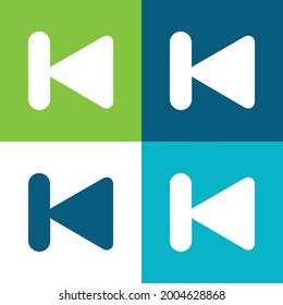 Back Flat four color minimal icon set