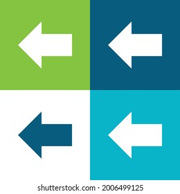 Back Flat four color minimal icon set