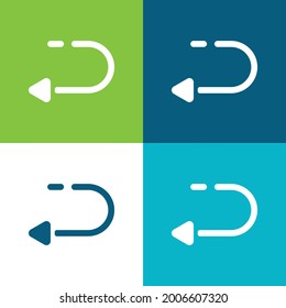 Back Flat four color minimal icon set