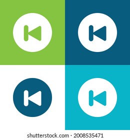 Back Flat four color minimal icon set