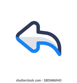 back flat outline interface icon