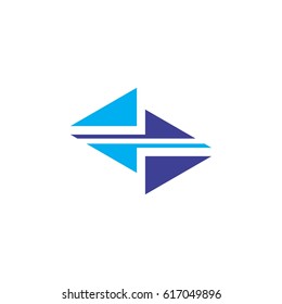 back and forth arrow two arrow logo design