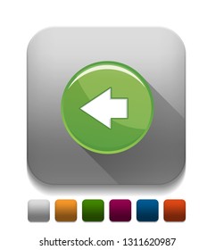 Back And Forward Arrow Icon With Long Shadow Over App Button