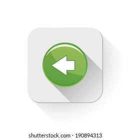 back and forward arrow icon With long shadow over app button