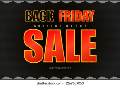 back friday special offer black tone vector illustration eps10