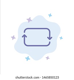 Back, Front, Twitter, Sets Blue Icon on Abstract Cloud Background. Vector Icon Template background